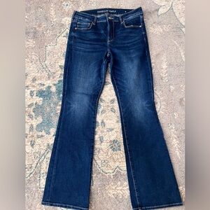 American Eagle Skinny Kick Jeans Women’s Size 14 Regular Dark Wash Bootcut AE-C